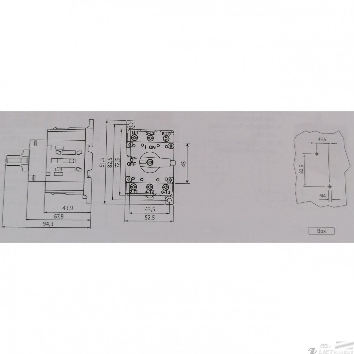 Kirtiklis modulinis SQ063003DL2N 3P 63A su rakinama rankena  GG 1