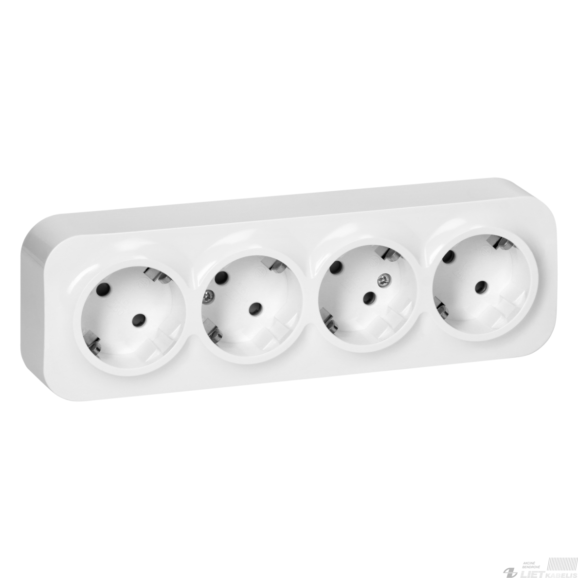 Kištukinis lizdas 4 vietų OR-OE-7210(GS) su įžeminimu baltas, IP20, ORNO Kištukinis lizdas 4 vietų OR-OE-7210(GS) su įžeminimu baltas, IP20, ORNO