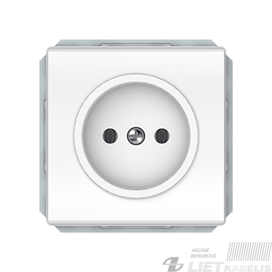 Kištukinis lizdas RP16-001-02 be rėmelio, be įžeminimo, baltas, ST-150, Vilma