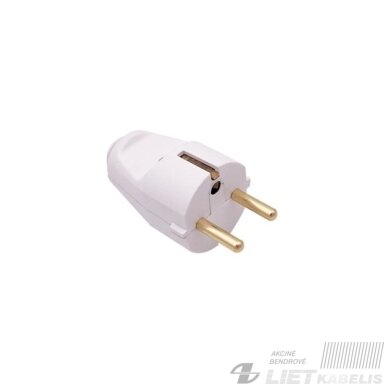 Kištukas su įžeminimu SQ-TA-18, 16A, 250V,  baltas, SHIQIONG