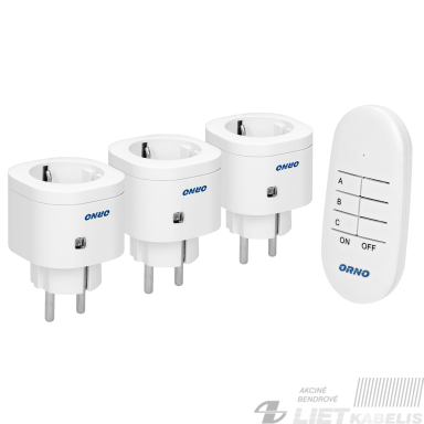 Kištukinis lizdas 3 vnt. OR-GB-438(GS) su pulteliu, Orno Kištukinis lizdas 3 vnt. OR-GB-438(GS) su pulteliu, Orno
