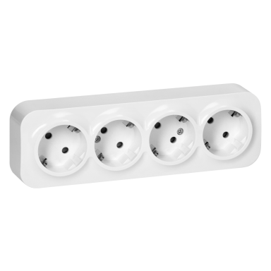 Kištukinis lizdas 4 vietų OR-OE-7210(GS) su įžeminimu baltas, IP20, ORNO Kištukinis lizdas 4 vietų OR-OE-7210(GS) su įžeminimu baltas, IP20, ORNO