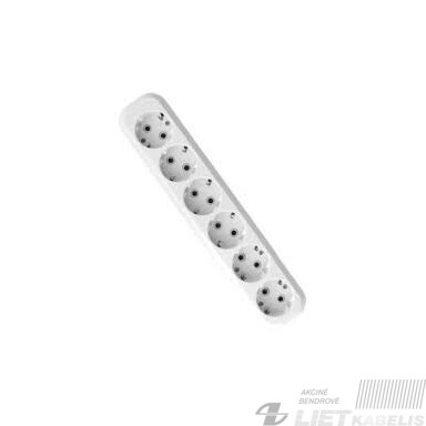 Kištukinis lizdas BL-G06 6 vietų su įžeminimu ,BELLIGHT