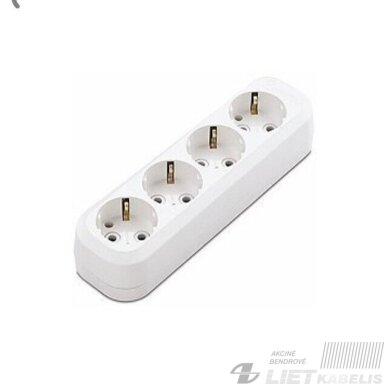 Kištukinis lizdas BL-G04  4 vietų su įžeminimu ,  BELLIGHT