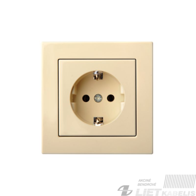 Kištukinis lizdas IKL16-404-01 su įžeminimu, be rėmelio, smėlio sp., Epsilon Kištukinis lizdas IKL16-404-01 su įžeminimu, be rėmelio, smėlio sp., Epsilon