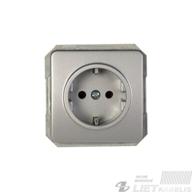 Kištukinis lizdas RP16-001-02 be rėmelio, Lx-200 metalo spalva, Vilma