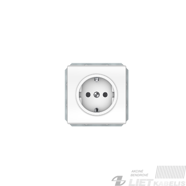 Kištukinis lizdas RP16-002-02 su įžeminimu, be rėmelio, baltas, ST-150, Vilma