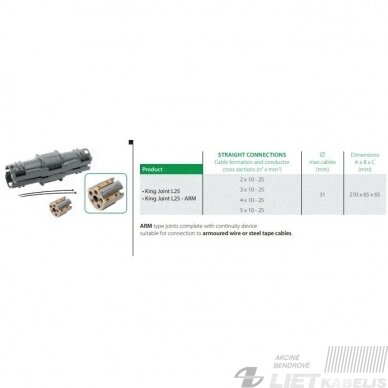 Jungtis gelinė King joint L 25 , 5×10-25mm, IP68, Raytech 2 Jungtis gelinė King joint L 25 , 5×10-25mm, IP68, Raytech 2