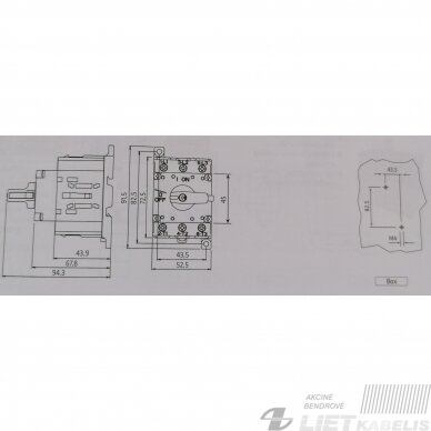 Kirtiklis modulinis SQ063003DL2N 3P 63A su rakinama rankena  GG 1