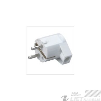 Kištukas C10 16A su įžeminimu,kampu, baltas, Spector Light Kištukas C10 16A su įžeminimu,kampu, baltas, Spector Light