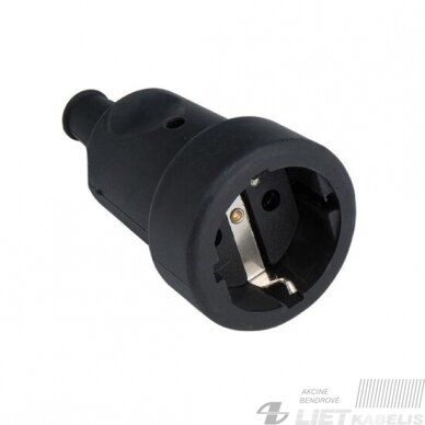 Kištukinis lizdas 1v. gumuotas su įžeminimu 3x1,5mm², Protect Kištukinis lizdas 1v. gumuotas su įžeminimu 3x1,5mm², Protect
