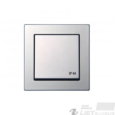 Kištukinis lizdas IKL16-208-01 įsu įžeminimu be rėmelio,  IP44, metalo spalva, Epsilon, Liregus 1