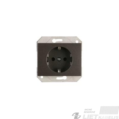 Kištukinis lizdas RP16-002-02 su įžeminimu, be rėmelio, antracitas, XP500, Vilma