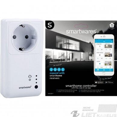 Kištukinis lizdas SH5-GW-T valdomas Wi-Fi, Smartwares Kištukinis lizdas SH5-GW-T valdomas Wi-Fi, Smartwares