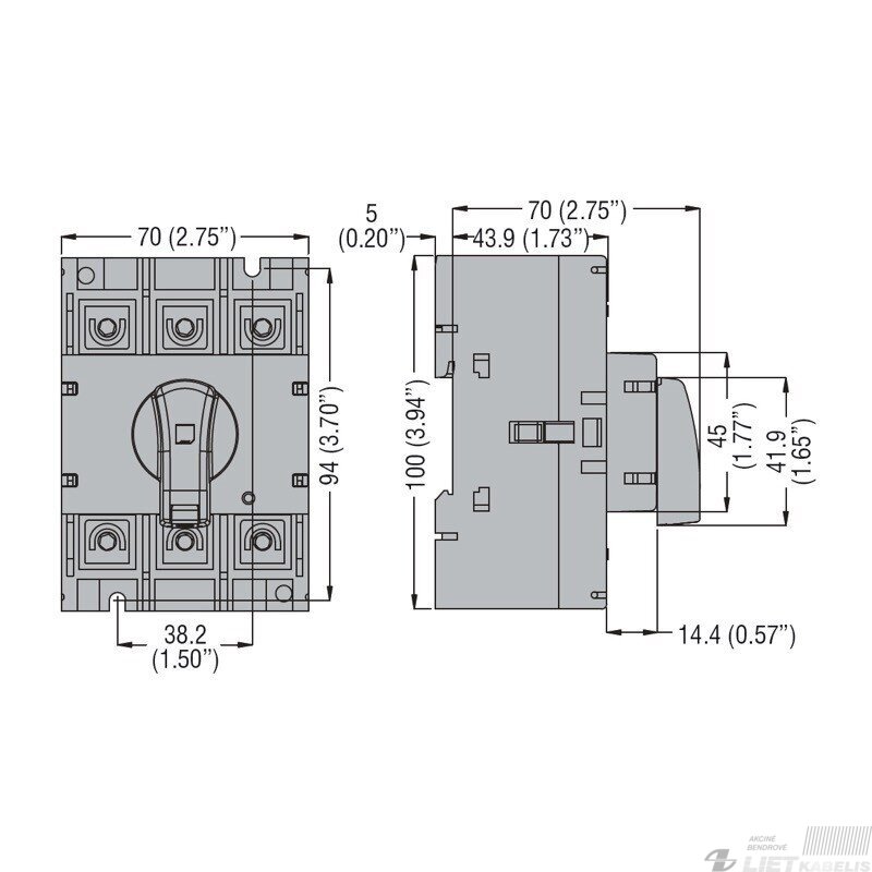 Kirtiklis modulinis 100A, 3P, LOVATO 1
