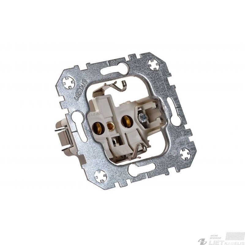 Kištukinis lizdas IKL16-208-01 įsu įžeminimu be rėmelio,  IP44, metalo spalva, Epsilon, Liregus 2