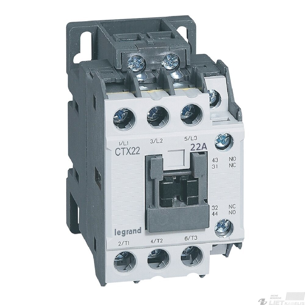 Kontaktorius CTX22 22A, 3P+1N0 1NC, 230VAC, LEGRAND