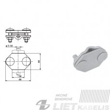 Kontrolinė jungtis iki 30mm pločio juostos ir Rd8-10mm vielos paraleliam sujungimui, St/Zn