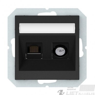 Kompiuterio lizdas, TV, be rėmelio, juodas, TVL/KLRJ45-16e2-02 QR 1000 Kompiuterio lizdas, TV, be rėmelio, juodas, TVL/KLRJ45-16e2-02 QR 1000