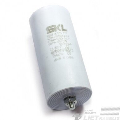 Kondensatorius 100uF/450V+GRD Ø55x120mm Kondensatorius 100uF/450V+GRD Ø55x120mm