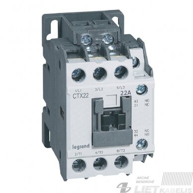 Kontaktorius CTX22 22A, 3P+1N0 1NC, 230VAC, LEGRAND Kontaktorius CTX22 22A, 3P+1N0 1NC, 230VAC, LEGRAND