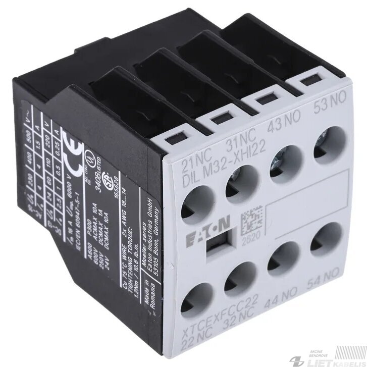 Kontaktas papildomas DILM32-XHI22 2NO 2NC, Eaton Kontaktas papildomas DILM32-XHI22 2NO 2NC, Eaton
