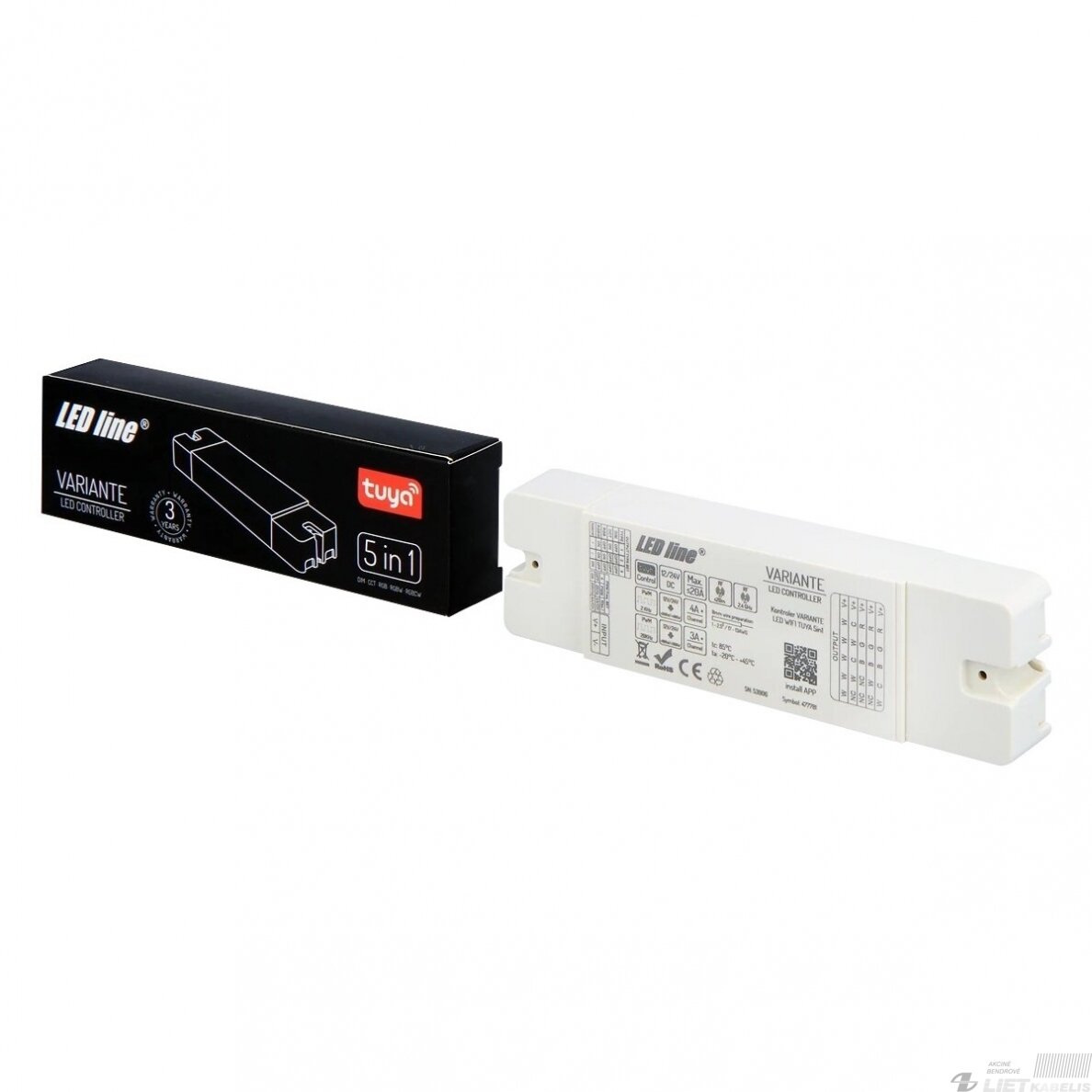 LED valdiklis 12-24V, 5X4A, 5 in 1 universalus, Wi-Fi, LED LINE