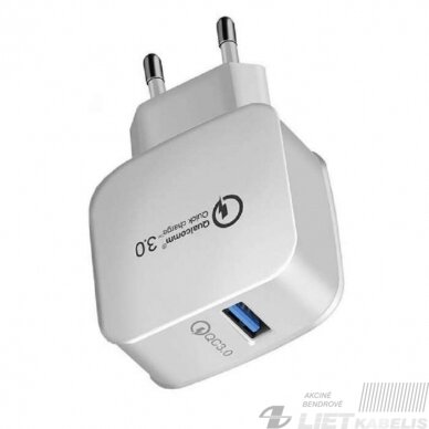 Kroviklis AC100-240V DC 5V/3A, 9V/2A, 12V/1.5A USB BK370 baltas Kroviklis AC100-240V DC 5V/3A, 9V/2A, 12V/1.5A USB BK370 baltas