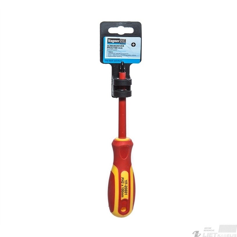 Kryžminis atsuktuvas PH2X100 1000V Kryžminis atsuktuvas PH2X100 1000V