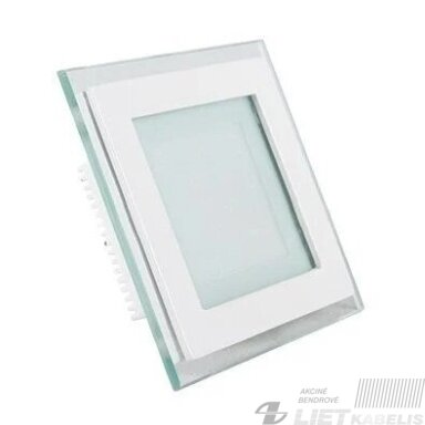 Kvadratinis, įleidžiamas LED šviestuvas (su stiklu) 12W/WW, V-TAC Kvadratinis, įleidžiamas LED šviestuvas (su stiklu) 12W/WW, V-TAC