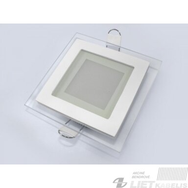 LED šviestuvas 6W, 3000K, įleidžiamas su stiklu, Brilux LED šviestuvas 6W, 3000K, įleidžiamas su stiklu, Brilux
