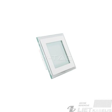 Kvadratinis LED šviestuvas (su stiklu) 6W/WW, 3000K, 420lm Kvadratinis LED šviestuvas (su stiklu) 6W/WW, 3000K, 420lm