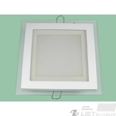 Įleidžiamas, kvadratinis LED šviestuvas (su stiklu) 12W/WW, 3000K Įleidžiamas, kvadratinis LED šviestuvas (su stiklu) 12W/WW, 3000K