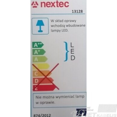 Kvadratinis LED šviestuvas 18W, 3000K, Nextec 1