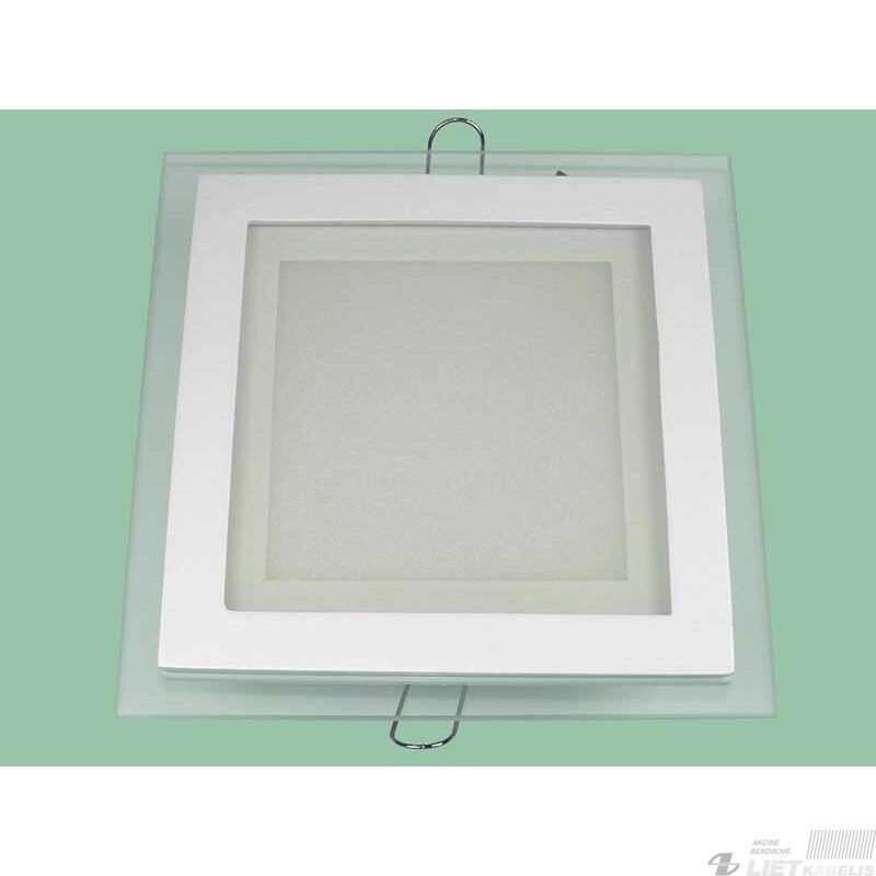 Įleidžiamas, kvadratinis LED šviestuvas (su stiklu) 12W/WW, 3000K Įleidžiamas, kvadratinis LED šviestuvas (su stiklu) 12W/WW, 3000K