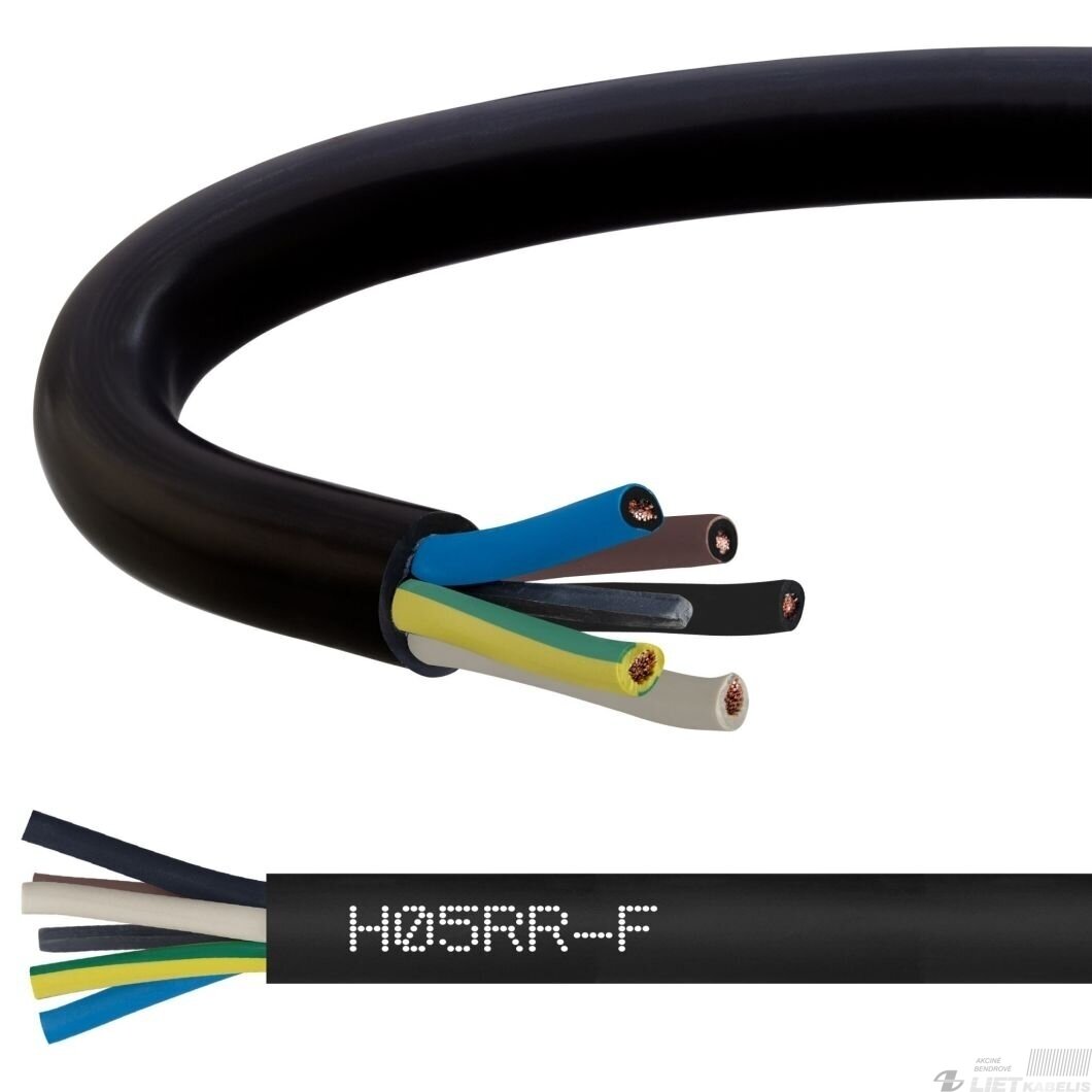 Lankstus kabelis su gumine izoliacija H05RR-F 5G6,0mm², Elektrokabel Lankstus kabelis su gumine izoliacija H05RR-F 5G6,0mm², Elektrokabel