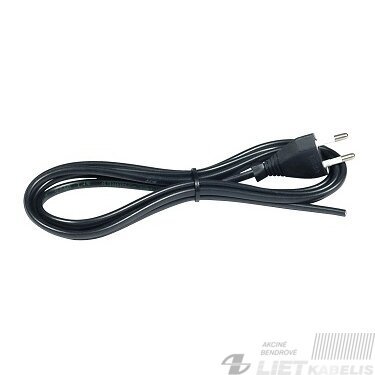 Laidas su kištuku H03VVH2-F 2x0,75 2m juodas, Spector Light