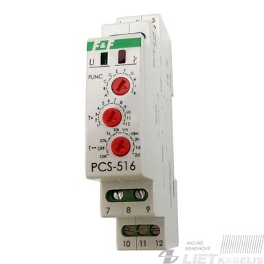 Laiko rėlė daugiafunkcinė PCS-516UNI, 8A, 12-264VAC/DC, F&F