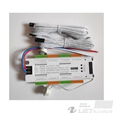 Bėgančių laiptų apšvietimo sistema, valdiklis LED laiptų apšvietimui 32 pakopoms,12-24Vdc, 400W