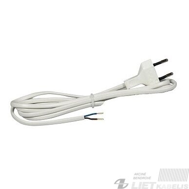 Laidas su kištuku H03VVH2-F 2x0,75 2m baltas, Spector Light Laidas su kištuku H03VVH2-F 2x0,75 2m baltas, Spector Light