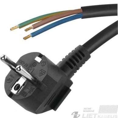 Laidas su kištuku H05VV-F 3x2,5 1,5m juodas, MACH Tiger