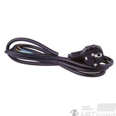 Laidas su kištuku H05VV-F 3x2,5mm²,2m, juodas, MACH Tiger Laidas su kištuku H05VV-F 3x2,5mm²,2m, juodas, MACH Tiger