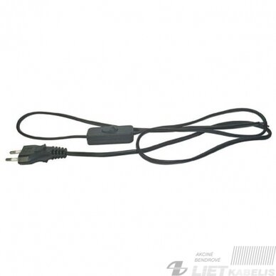 Laidas su kištuku ir jungtuku H03VVH2-F 2x0,75 2m, juodas, Spector Light Laidas su kištuku ir jungtuku H03VVH2-F 2x0,75 2m, juodas, Spector Light