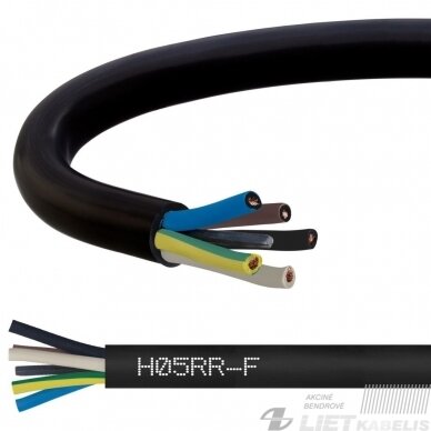 Lankstus kabelis su gumine izoliacija H05RR-F 5G6,0mm², Elektrokabel Lankstus kabelis su gumine izoliacija H05RR-F 5G6,0mm², Elektrokabel
