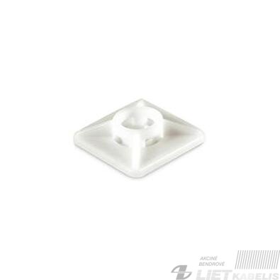 Laikiklis dirželiams 19x19x3,6 su klijais, balti/juodi 2 Laikiklis dirželiams 19x19x3,6 su klijais, balti/juodi 2