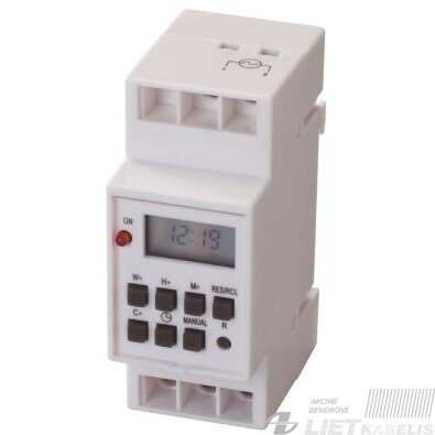 Laikmatis savaitinis skaitmeninis LCD 8programos,IP20, modulinis SPECTOR light
