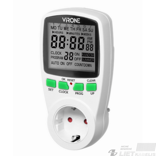 Laikmatis elektroninis DT-1(GS) 3680W, 16 programų, VIRONE