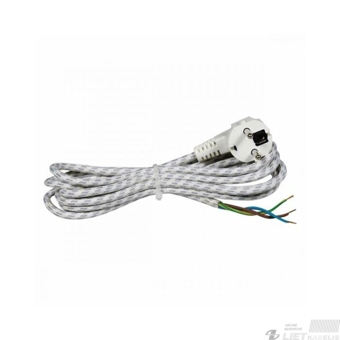 Laidas lygintuvui su kištuku H03RT-H 3x0.75mm² 3m, COMMEL Laidas lygintuvui su kištuku H03RT-H 3x0.75mm² 3m, COMMEL