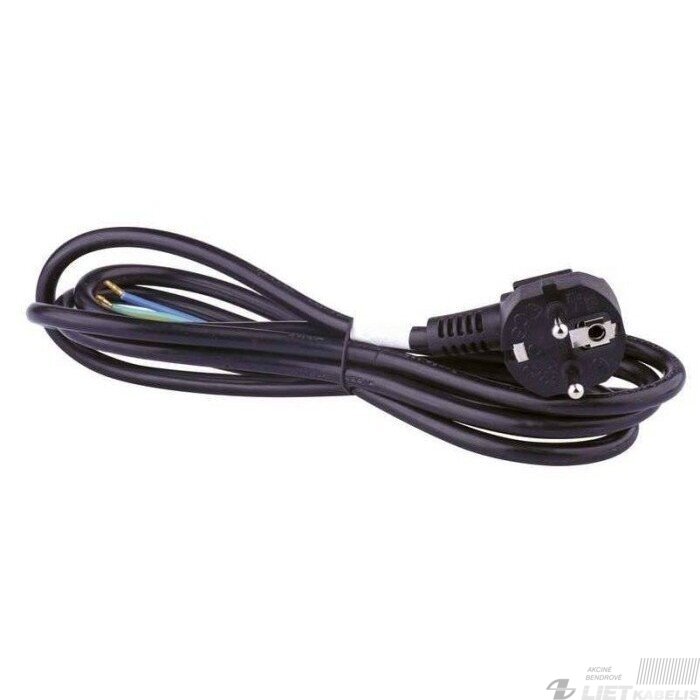 Laidas su kištuku H05VV-F 3x2,5mm²,2m, juodas, MACH Tiger Laidas su kištuku H05VV-F 3x2,5mm²,2m, juodas, MACH Tiger
