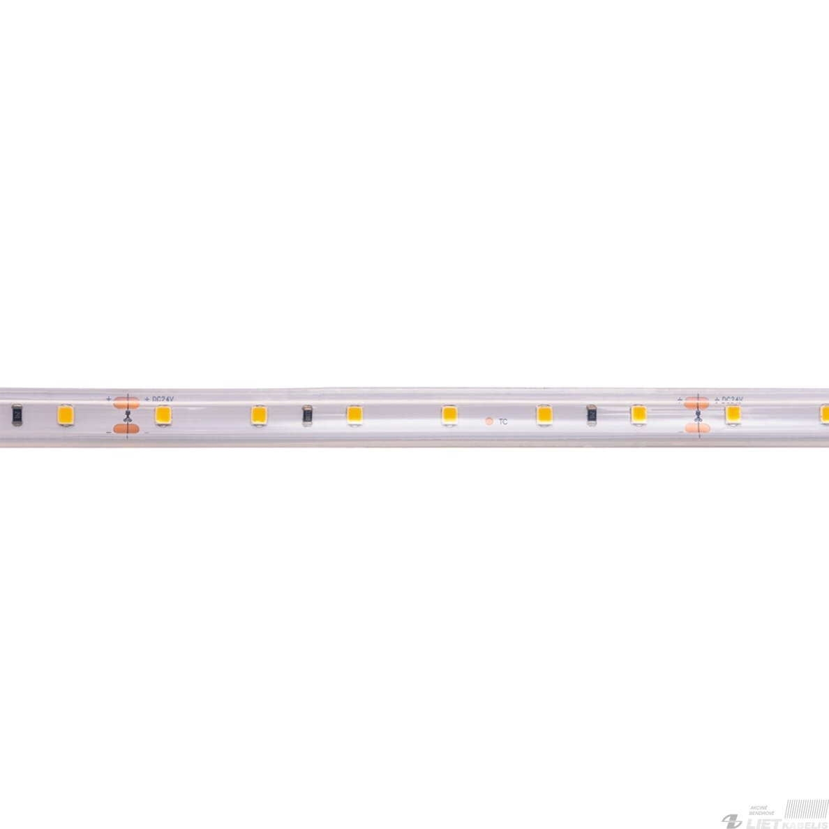 LED juosta 5m ritė 24V 14.4W/m hermetiška IP68, T formos, šiltai balta 3000K LED juosta 5m ritė 24V 14.4W/m hermetiška IP68, T formos, šiltai balta 3000K